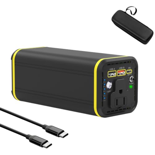 Portable Laptop Station for 27000mAh 98Wh, Power Bank with AC Outlet 65W PD Fast Charging External Battery Pack, Mini Portable Power Station for MacBook Dell HP Travel Camping, Yellow