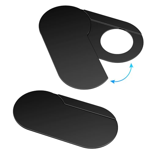 CloudValley [2-Pack Upgrade Rotating] Laptop Camera Cover Slide, 0.015 Inch Ultra-Thin Metal Web Camera Cover for Laptop Computer, MacBook Pro/Air, iMac, PC, Protect Your Privacy (Black) - color: Black