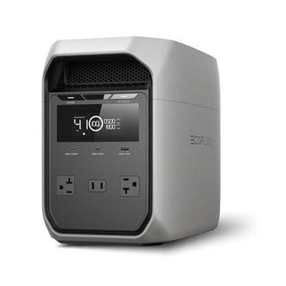 EF ECOFLOW Portable Power Station Delta 3 Classic, 1024Wh 1800W AC | 3600W Surge, 1 Hr Fast Charge, 100W USB-C Output, LiFePO4 Battery, 10ms UPS Solar Generator for Home Backup, Camping & RVs - style: DELTA 3 Classic