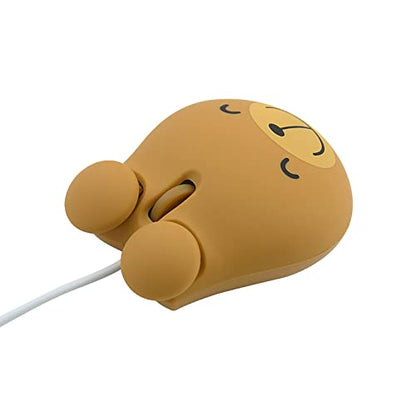 Sokelinn-six Wired Cute Mouse, USB Wired Mause for Kids with Lovely Cartoon Shaped, 1600PDI 3 Buttons Ergonomic Mini Mice for PC Laptop Desktop (Brown Bear) - color: Brown Bear
