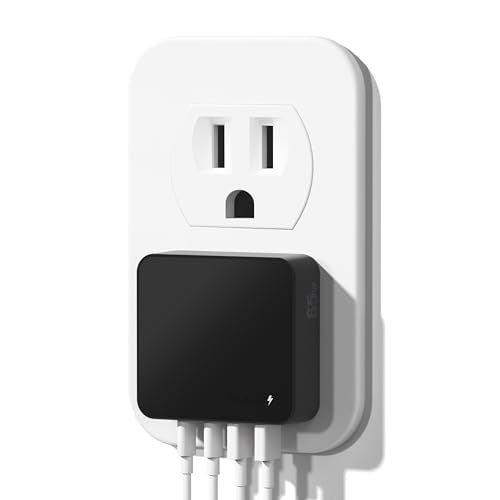 Nekmit 65W USB C Charger Block, 4 Port Flat Wall Charger with USB C and USB A, Multiport GaN Fast Charger for iPhone 16/15/14 Pro Max, iPad Pro, MacBook Pro/Air, AirPods, Galaxy and More, Black - color: Black