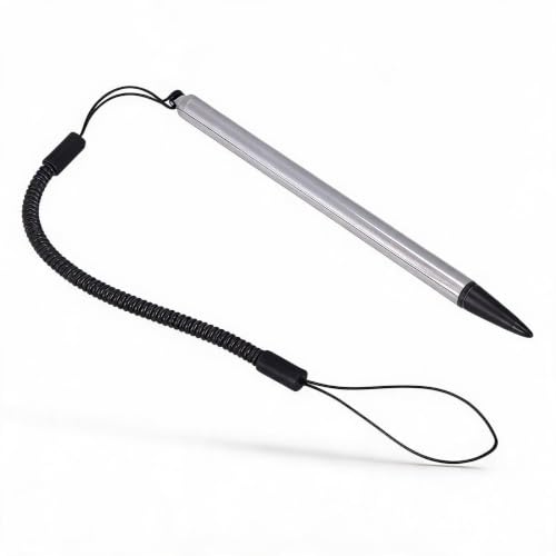 Universal High Sensitive Resistive Pen Fine Point Tip Stylus with Spring Cord for Resistive Screen Devices GPS POS PDA ATM Car Navigation Aluminum Black Silver Red 12.5cm 6.4g - color: Silver