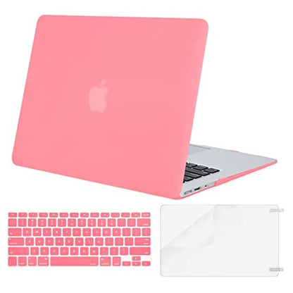 MOSISO Case Compatible with MacBook Air 13 inch A1369 A1466, Cream Pink | Plastic Hard Shell & Keyboard Cover & Screen Protector Compatible with MacBook Air 13 (Older Version 2010 - end 2017) - color: Cream Pink