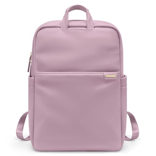 Slim Laptop Backpack for Women, Lightweight Business Backpack for Women Computer Bag Purse for Commuting, Fit 17.3 Inch, Pink Purple - color: Pink Purple, size: 17.3 Inch