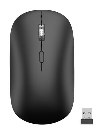 2.4G Silent Lightweight Portable Wireless Mouse Black | Optical 2400 DPI with USB receiver, quiet click, compatible with Laptop, PC, MacBook & Chromebook - color: M280-Black