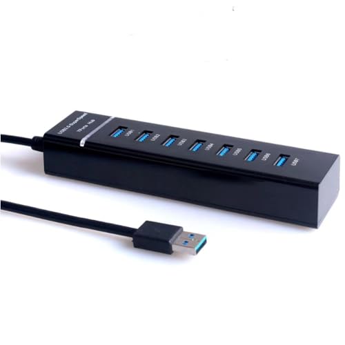 USB 3.0 Hub, 7-Port USB Data Hub Splitter for Laptop, PC, MacBook, Mac Pro, Mac Mini, More USB Devices-4FT(1x 3.0 Port+6X 2.0 Ports)