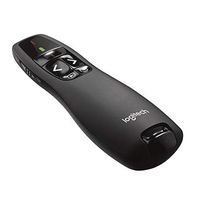 Logitech Wireless Presenter R400, Wireless Presentation Remote Clicker with 50 ft Red Laser Pointer 910-001356 (Renewed)
