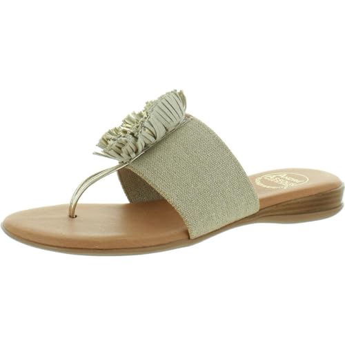André Assous womens NovaleeFlip-Flop - color: Beige/Platino, size: 10