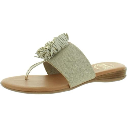 André Assous womens NovaleeFlip-Flop - color: Beige/Platino, size: 5