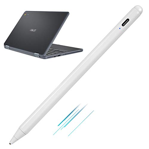 Chromebook Flip 2-in-1 Touchscreen Laptop Stylus Pen, Active Pen Digital Capacitive Stylus for ASUS Chromebook Flip 2-in-1 Laptop Stylus with Ultra Fine Tip,Touch-Control and Rechargeable,White - color: White