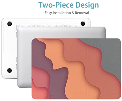 LanBaiLan Compatible for New MacBook Air 13 inch 2020 2019 2018 Release A2337 M1 A2179 A1932 Retina Display with Touch ID Plastic Crocodile Leather Texture Protective Case & Keyboard Cover, Colorful - color: Colorful