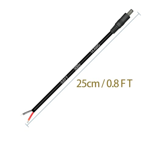 0.8ft 3pcs 5.5x2.1mm Male 14AWG DC Pigtail Power Cord for CCTV Security Camera Outdoor Power Supply Convenient Solar Charging Board DC Power Repair Cable - size: 5521 Male