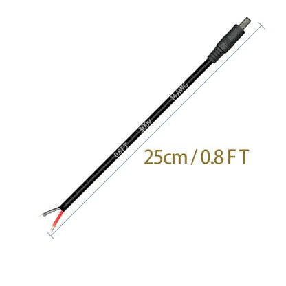 0.8ft 3pcs 5.5x2.5mm Male 14AWG DC Pigtail Power Cord for CCTV Security Camera Outdoor Power Supply Convenient Solar Charging Board DC Power Repair Cable - size: 5525 Male