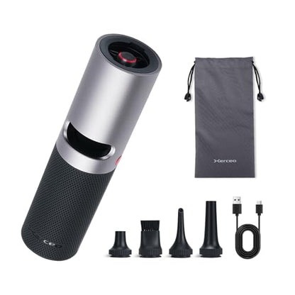 Electric Air Duster, Cordless Compressed Air Duster, Metal Body, 4 Speeds, Hold-to-Turbo, for Keyboard, PC, Car Interior Cleaning, Canned Air Alternative