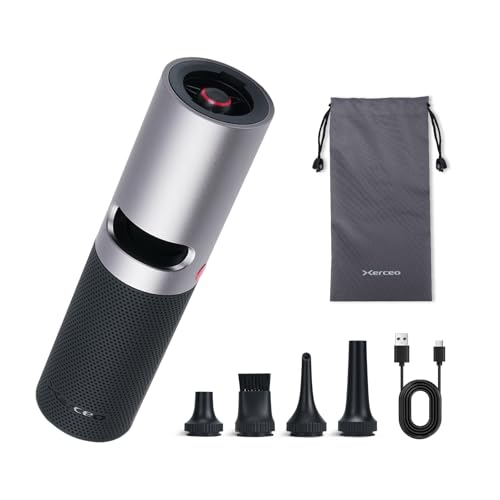 Electric Air Duster, Cordless Compressed Air Duster, Metal Body, 4 Speeds, Hold-to-Turbo, for Keyboard, PC, Car Interior Cleaning, Canned Air Alternative