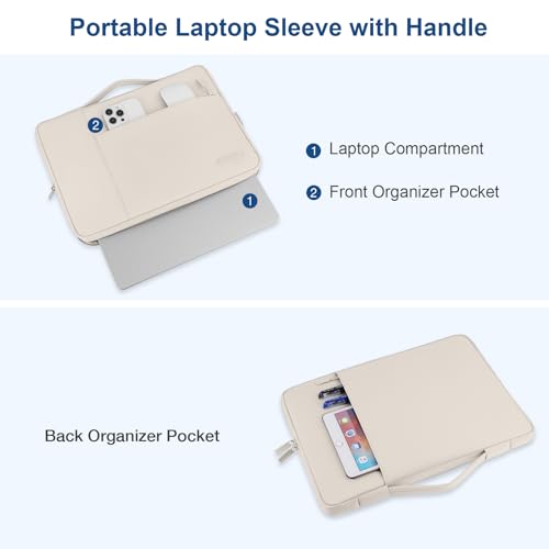 MOSISO Laptop Case 13.3 inch, 13-13.3 inch Laptop Sleeve with Handle Compatible with MacBook Air/Pro 13/Pro 14 M5 M4 M3 M2 M1,HP Dell ASUS Lenovo, Polyester Multifunctional Computer Bag, Sand - color: Sand, size: 13.3 inch