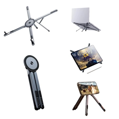 Chapter Seven 3-in-1 Multifunctional Stand for Mobile Phone Tablet Laptop, new Aluminum Alloy Foldable Portable Travel Stand,Powerful Magnetic Suction,Suitable for Travel, Office