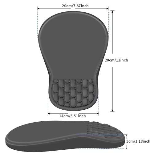 YIWEI Ergonomic Mouse Pad with Wrist Rest for Carpal Tunnel Pain Relief | Memory Foam Wrist Support,Non-Slip Rubber Base, Keyboard Computer Mousepad,Lycra Cloth Surface,Gaming Home Office - color: Dark Gray