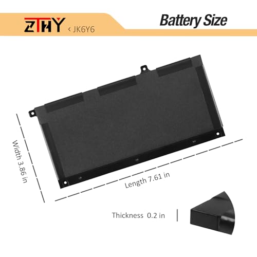 JK6Y6 40Wh Laptop Battery Replacement for Dell Latitude 3410 3510 3120 3140 | Vostro 5300 5401 5501 Inspiron 5300 5401 5408 5402 5509 5409 5508 5400 5406 7405 7300 7306 7500 2-in-1 Silver P32T P33T P97F - size: 7.56*3.9*0.2inch JK6Y6