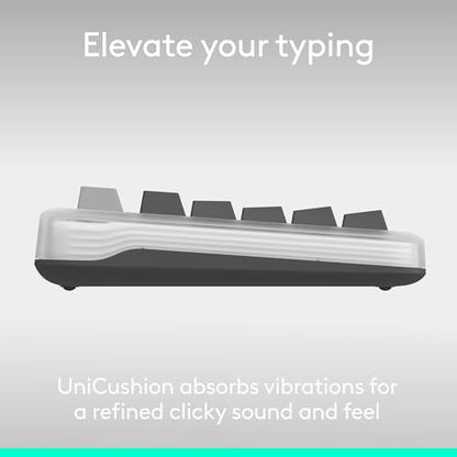 Logitech Alto Keys K98M Wireless Mechanical Gasket Keyboard - Lilac | Customizable, clicky, vibration absorbing gasket, white backlit keys, Bluetooth, USB-C charging, for PC, Mac, Laptops - color: Lilac