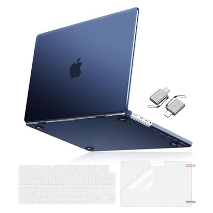 MOSISO Compatible with MacBook Pro 16 inch Case M5 M4 M3 M2 M1 2026-2021 | 4 in 1 Kit Seamlessly Closes Anti-Fingerprints Hard Shell for A3429 A3428 A3403 A3186 A2991 A2780 A2485, Midnight Blue - color: Midnight Blue