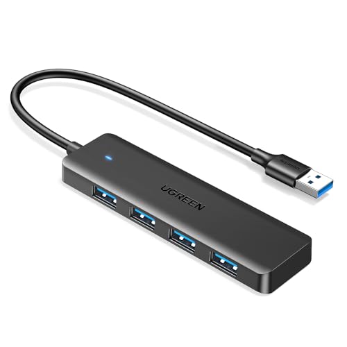 UGREEN USB 3.0 Hub, 4 Ports USB A Splitter Ultra-Slim USB Expander for Mouse, Keyboard, Flash Drive, U Disk, Printer Compatible with Laptop, Desktop PC, Xbox, PS5, and More 0.5FT - size: ['0.5 feet'], style: USB-A