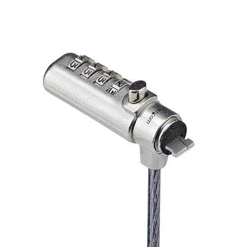 StarTech Slim Lock, 5ft (1.5m) Locking Cable, TAA, Nano Slot Compatible | Desk Anti-Theft Security For Laptop/Notebook Computer, SNANOC4D-LAPTOP-LOCK - size: Nano, style: Resettable Combination
