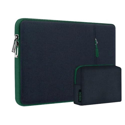 Hseok Laptop Case 13.3 14 inch Sleeve with Additional Case Compatible with MacBook Pro/Neo 14 inch M5/M4/M3/M2/M1 All Model of 13.3 Inch Mac Air/Pro, XPS 13 14 and More 13.3"-14" Notebooks,Bk-Green - color: Black-green