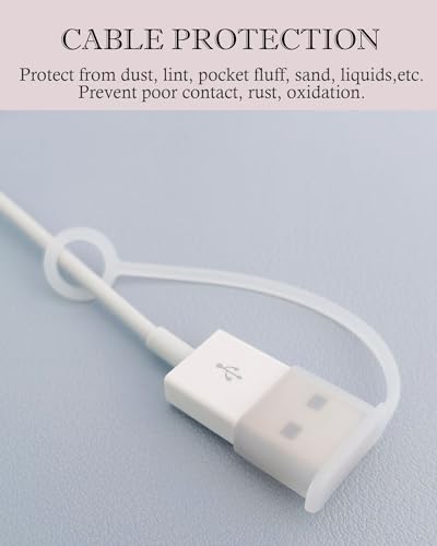 20PCS Anti Dust Cover USB A USB C Port Anti Loss Tether Cable Plugs Caps Silicone Soft Snugly Oxidation Protection for Phone Computer Laptop Charging Station (Black & Translucent) - color: Black & Translucent