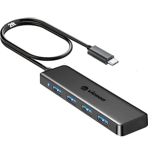 USB C Hub with 4 USB 3.0 Female Ports, USB C Splitter USB Extender for C Port Laptop, iMac Pro, MacBook, iPad Pro, Dell, Acer, HP, ASUS, Printer, Camera,Keyborad, Mouse etc-2ft