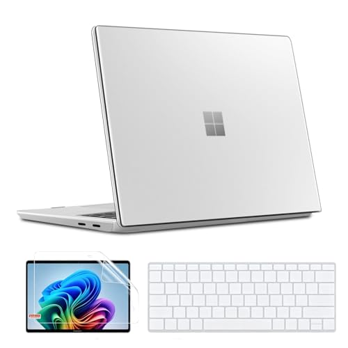 Slim Case for Microsoft Surface Laptop 13 Inch 2025 Release (Model #2095), PC Hard Shell Cover 13 Inch Surface Laptop with Shockproof Protective Snap + Keyboard Cover + Screen Protector,Frosted Clear - color: Frosted Clear, size: 13 Inch