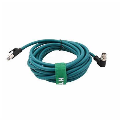 M12 Ethernet Cable for Microscan Hawk MV-4000 Cognex 2800 370 Camera Sensor Reader, 8 Pin X Coded to RJ45 CAT-7e (8m) - size: 8m