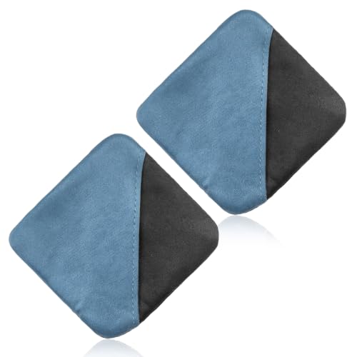 2 PCS Car Screen Cleaner, Microfiber Dashboard Cleaning Wipes, Vehicle Touch Screen Pad Universal Cleaning Tool for Vehicle Dashboard Display, Car Cleaning Kits (Blue+Gray) - color: Square, Blue+gray