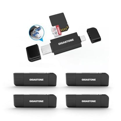 GIGASTONE SD Card Reader 5-Pack, 5-in-1 USB-A/USB-C Card Reader, Dual Slot for SD/Micro SD/SDHC/SDXC, Compatible with Laptop, PC, iPhone16/15, MacBook Pro/Air, iPad Pro, Android - color: 5-in-1 Card Reader 5 Pack