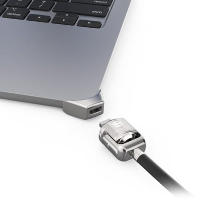 Compulocks Ledge Lock Adapter for MacBook Air 15 Inch M2–M5 Security Lock – Anti Theft Protection Adapter with Keyed Cable Lock - Silver