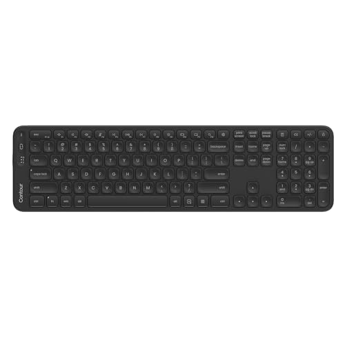 Contour Balance Keyboard: Full-Size Wireless Keyboard with USB Receiver, US Layout, Numeric Keypad, 18 Programmable Keys, AI Key, Home & Office, Windows Layout