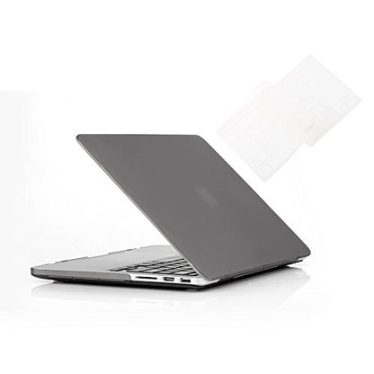 RUBAN Case Compatible with MacBook Pro 13 inch 2015 2014 2013 2012 (A1502 & A1425 Models), Plastic Hard Shell Case & Keyboard Cover for Old Version MacBook Pro Retina 13 Inch, Grey - color: Grey