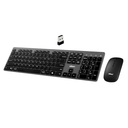 Adesso Wireless Scissor Switch Keyboard and Mouse Combo with Copilot AI Hotkey - Multi-OS Compatible for Mac, Quiet Switches, USB-A 2.4GHz Dongle