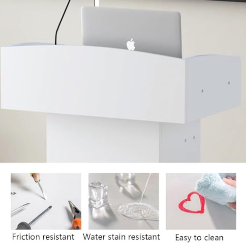 Presentation Lectern,Podium Podium Stand Luxury Podium Stand Wood Lecterns Pulpits for Churches with Drawers and Open Storage Reception Desk Portable Teacher Podiums Has - color: Black
