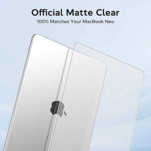 B BELK for MacBook Neo Case 13 inch 2026 | (A18 Pro, Model A3404) | 1:1 Precision Fit | Official Matte Clear | Matte Hard Shell Case | Scratch & Fingerprint Resistant for New MacBook Neo 13 inch Case - color: Matte Clear