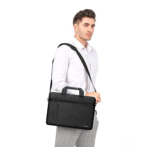 MOSISO Laptop Bag for Men 15.6 inch, 15-16 inch Computer Bags | Compatible with MacBook Air 15/Pro 16, HP Dell Acer Asus, Laptop Carrying Bag with Trolley Sleeve&2 Zipper Pockets, Black