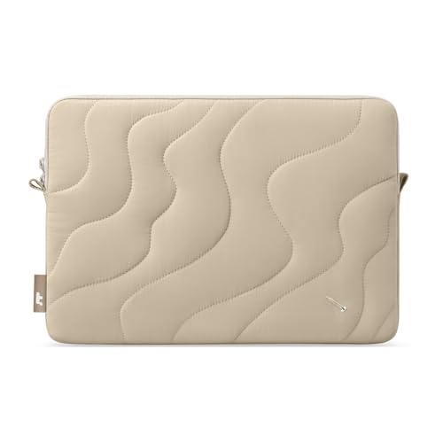 tomtoc 360 Protective Puffy Laptop Case for 14-inch MacBook Pro M5 Pro/Max | 2026, A3426 A3427, M4/M3 Pro/Max A3434 A3112 A3401 Quilted Soft Puffer Sleeve Bag Fits 13.5"/13.8" Surface Laptop 7/6/5/4/3 - color: Dune Shade, size: 14-inch for MacBook Pro