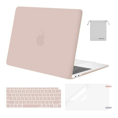 MOSISO Compatible with MacBook Air 13 inch Case M1 2021 2020 2019 2018 | A2337 A2179 A1932, Protective Hard Shell&Keyboard Cover&Screen Film&Pouch for MacBook Air 13.3 inch Case, Camel - color: Camel
