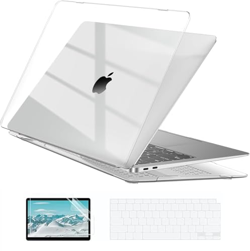 EooCoo for MacBook Air 13.3 inch Case with Keyboard and Screen Protector | Ultra Thin and Transparent, Hard Case Compatible with MacBook Air 13.3 inch M1 Chip 2021-2018 with Retina Display - color: Crystal Clear
