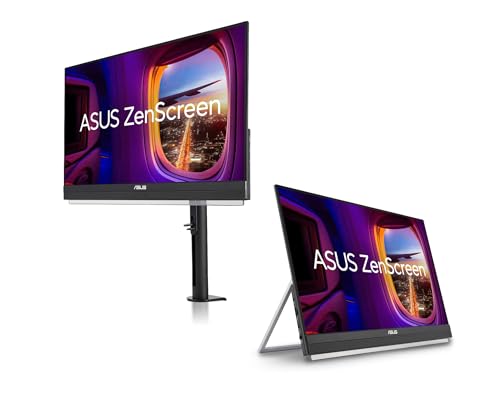 ASUS ZenScreen 22” (21.5 viewable) 1080P Portable Monitor (MB229CF) – Full HD, IPS, 100Hz, USB-C PD 60W, Speakers, Carrying Handle, Kickstand, C-clamp Arm, Partition Hook, Subwoofer, 3 yr Warranty - style: 22" Multi-stand Design