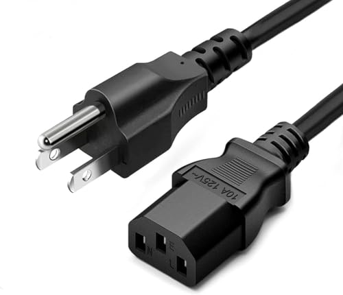 20ft 3 Prong Computer Power Cord |125V| Standard Replacement AC Electric Cable for Monitor, TV, Computer, Desktop, PC, Printer - size: 20FT