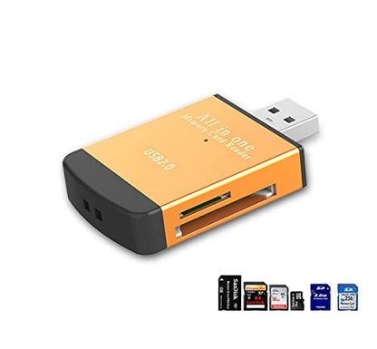 TXY 4 in 1 Card Reader USB2.0 to SD Micro SD TF MS MMC M2 Cardreader for Laptop PC Smart Card Reader SD Card Reader 4 in 1 Card Adapter (Gold) - color: Gold