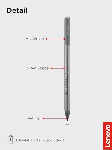 Lenovo USI Pen 2 Magnetic for Chrome OS, Precision Tilt Feature Stylus Pencil, AAAA Battery, USI 2.0 Compatibility, Perfect for Students, Professionals, and Creatives, Storm Grey - style: USI 2 Magnetic