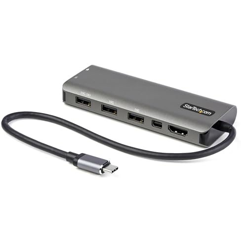 StarTech 6-in-1 USB-C Mini Dock with HDMI or Mini DisplayPort 4K 60Hz, 85W | Type-C, 100W Power Delivery, 4-port 10Gbps hub, MacBook M-Series and Intel, Chromebooks, Windows macOS, Driverless