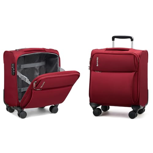 Hanke 16 Inch Underseat Carry On Luggage with Spinner Wheels Airline Approved, Small Rolling Suitcase Softside Underseater Lightweight TSA Travel Roller Suitcase Carry-On Bag(Burgundy) - color: Burgundy, size: 16 Inch Underseat